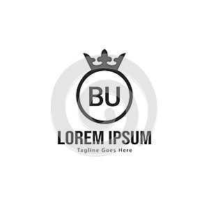 BU Letter Logo Design. Creative Modern BU Letters Icon Illustration