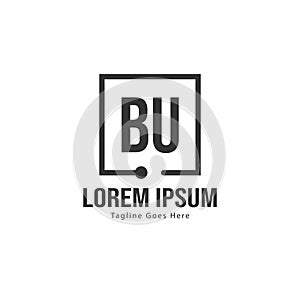 BU Letter Logo Design. Creative Modern BU Letters Icon Illustration