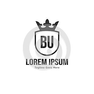 BU Letter Logo Design. Creative Modern BU Letters Icon Illustration