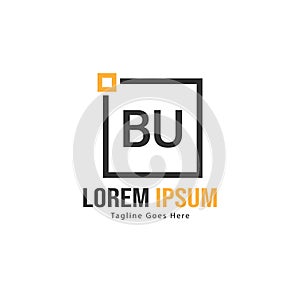 BU Letter Logo Design. Creative Modern BU Letters Icon Illustration