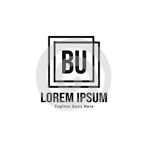 BU Letter Logo Design. Creative Modern BU Letters Icon Illustration