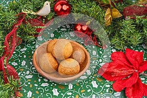 Delicious buÃ±uelo traditional Colombian food photo