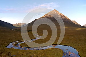 Buachaille Etive Mor during autumn with River Etive in foreground
