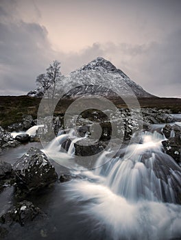 Buachaille Etive Mor or the great herdsman of Etive in Glencoe Scotland