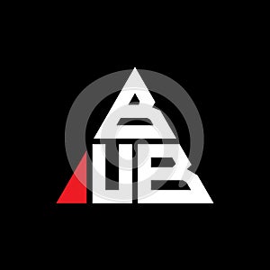 BUB triangle letter logo design with triangle shape. BUB triangle logo design monogram. BUB triangle vector logo template with red
