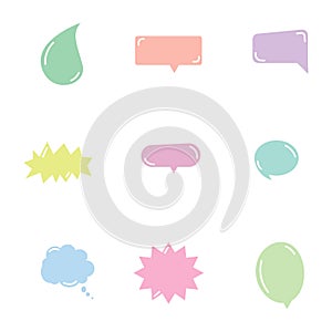 Set of Cute speech bubbles vector design