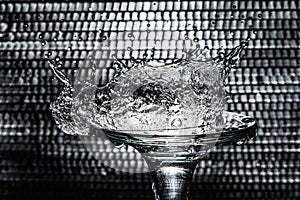 Bubble air of close fall on the glass