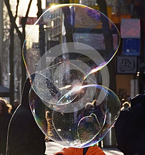 Bubble as joy and fun for children