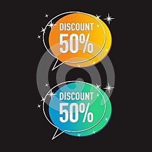 Bubble Banner discount e commerce vector pack