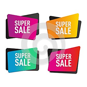 Bubble Banner super sale e commerce vector pack