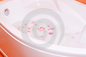 Bubble bath with flowers