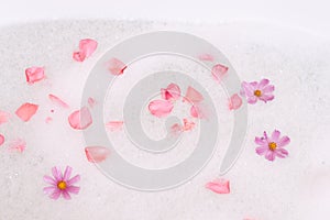 Bubble bath with flowers