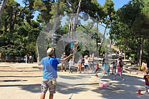 Bubble blower for children and adults in a parc