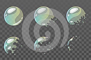 Bubble burst sprites for animation