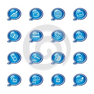 Bubble business icons