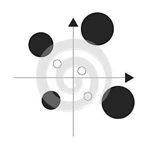 Bubble chart with axis 2D line object