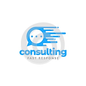 Bubble chat consulting talk fast logo logo design vector graphic symbol icon illustration creative idea