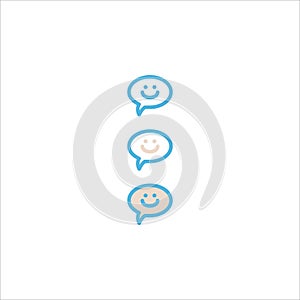 Bubble chat conversation icon flat vector logo design trendy