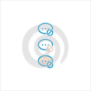 Bubble chat conversation icon flat vector logo design trendy