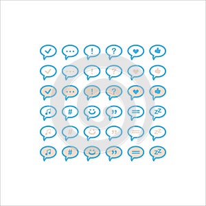 Bubble chat conversation icon flat vector logo design trendy