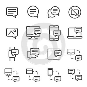 Bubble Chat Message Vector Line Icon Set. Contains such Icons as Conversation, SMS, Notification, Communication and more. Expanded