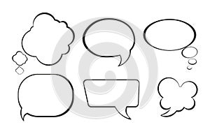 Bubble comic speech set