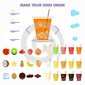 Bubble drink juice creator for apps design