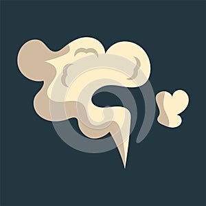 Bubble explode smoke poof and cloud blow effect. Wind with cartoon gray fog and boom dust vector illustration. Puff icon and air