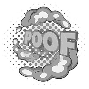 Bubble with expression Poof icon monochrome