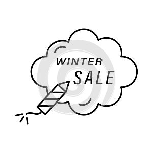 Bubble firework icon. Simple line, outline vector elements of winter sale icons for ui and ux, website or mobile application