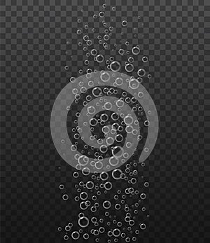 Bubble fizz water vector champagne soda sparkle underwater bubbles background. Fizz foam liquid transparent