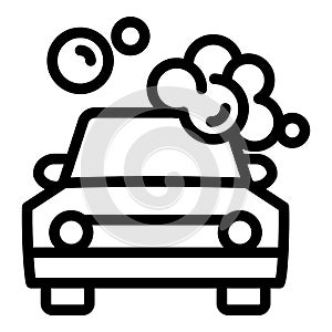 Bubble foam car wash icon, outline style