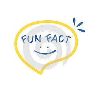 Bubble with fun fact text. Linear vector illustration of an emoticon in speech cloud.