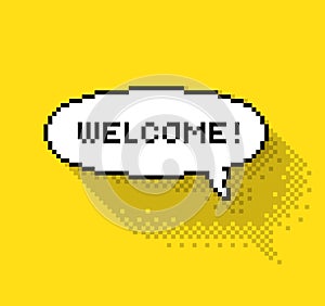Bubble greeting with Welcome!