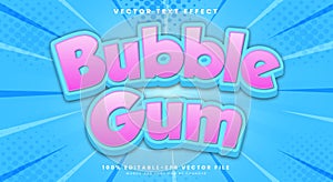 Bubble Gum 3d editable text effect