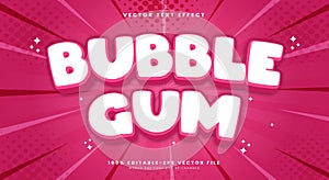 Bubble Gum 3d editable text effect Template