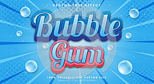 Bubble Gum 3d editable text effect Template