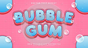 Bubble Gum 3d editable text effect Template