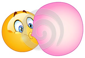 Bubble gum emoticon photo