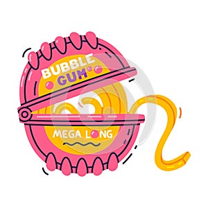 Bubble Gum Roll as Sweet Chewing Gum Vector Illustration