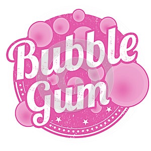Bubble gum sign or stamp
