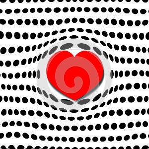 Bubble Heart and Polka Dots Desigh Representing Love
