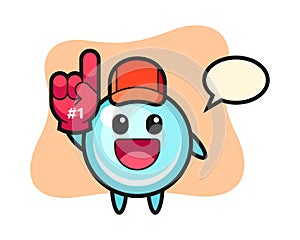 Bubble illustration cartoon with number 1 fans glove