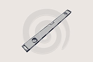 Bubble level tool. Ruler. Building and engineering equipment. Measure. Vector illustration.