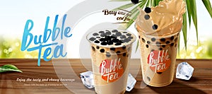 Bubble milk tea banner ads