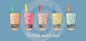 Bubble milk tea, Pearl milk tea , Different sorts of Boba.