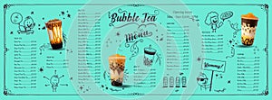 Bubble milk tea, Pearl milk tea , Different sorts of Boba. Yummy drinks