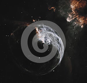 Bubble Nebula in Cassiopeia constellation. Elements of this image furnished by NASA