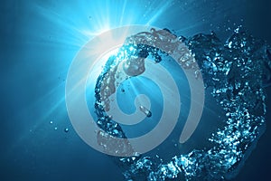 Bubble Ring Underwater Ascends The Sun