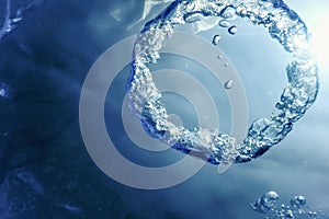 Bubble Ring Underwater ascends towards the Sun
